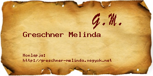 Greschner Melinda névjegykártya